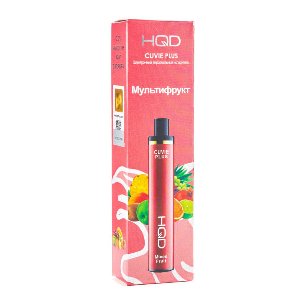 Одноразовая электронная сигарета HQD Cuvie Plus Mix Fruit (Мультифрукт) 1200 затяжек в Нарьян-Маре