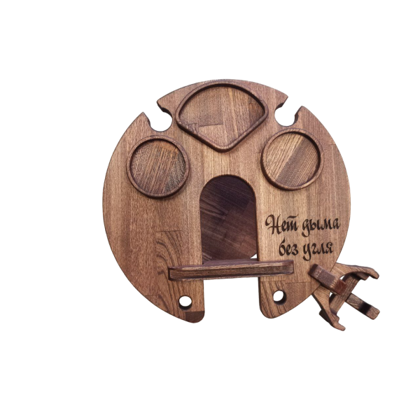 ХукаСтол Люкс (Нет дыма без угля) (Коричневый, Бук) для кальяна в Нарьян-Маре