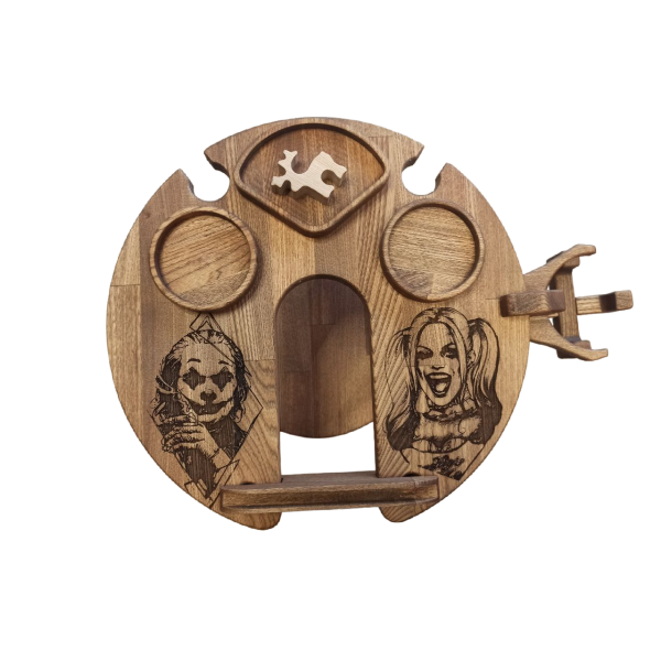 ХукаСтол Люкс (Харли и Джокер) (Коричневый, Бук) для кальяна в Нарьян-Маре